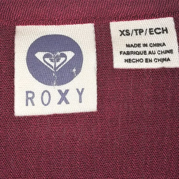 ROXY burgundy cropped blouse w/ statement sleeves! - Picture 4 of 6